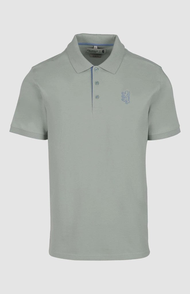 Aiden Slim Fit Pique Golfer in Light Green