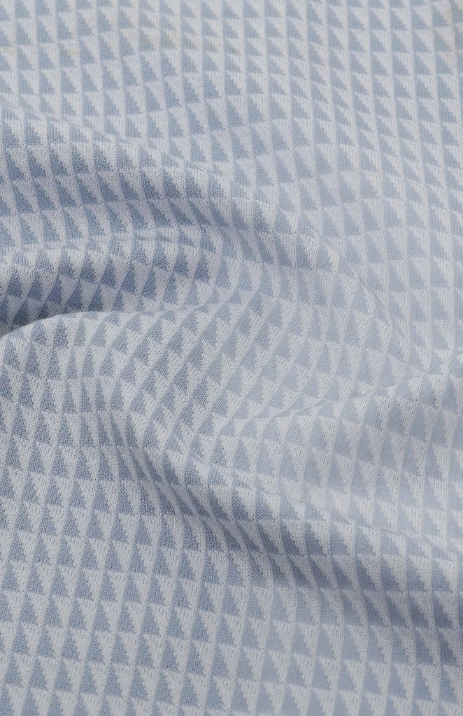 Amos Jacquard Mercerised Golfer in Light Blue