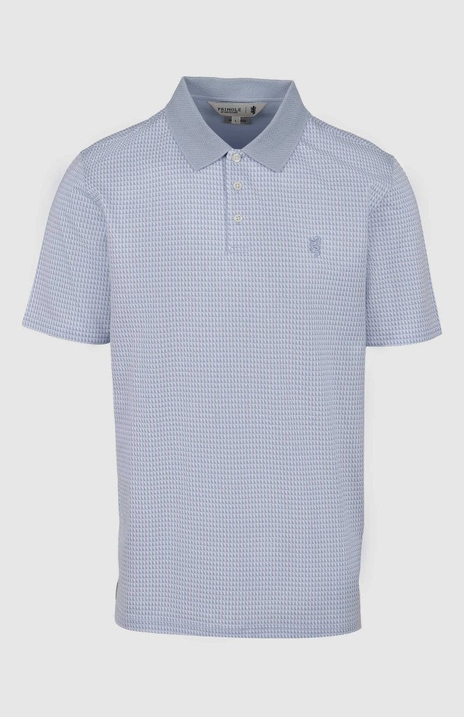 Amos Jacquard Mercerised Golfer in Light Blue