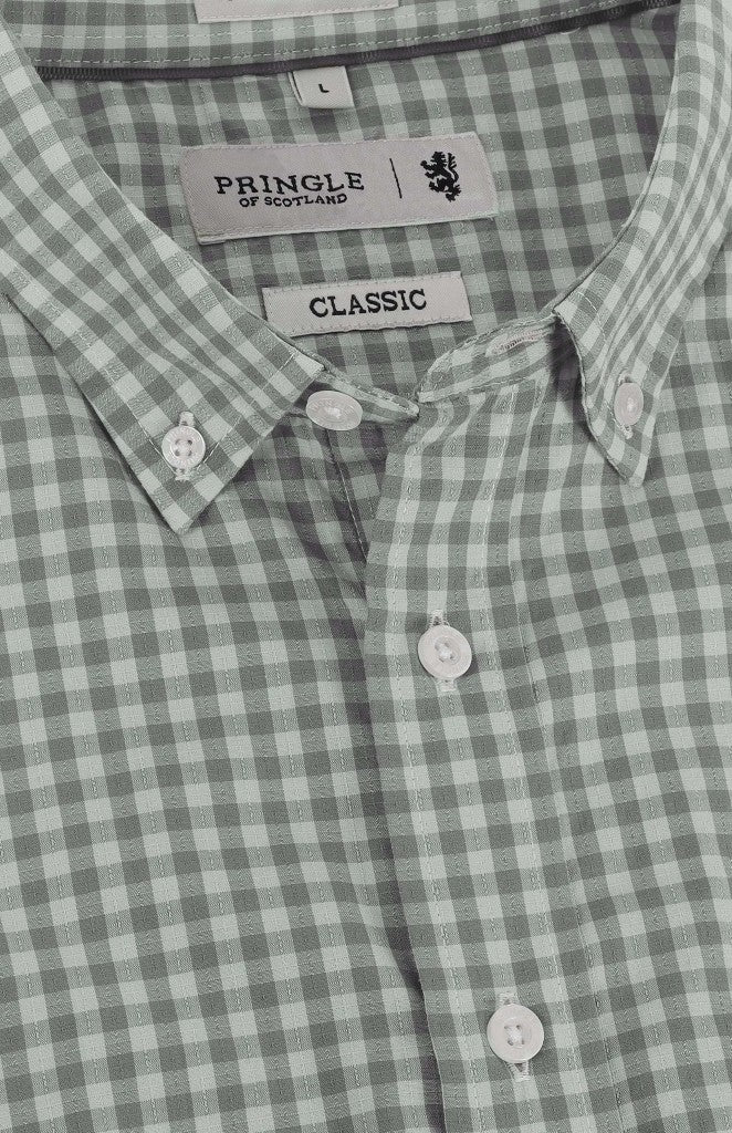 Bryan Gingham SS Classic Shirt in Green