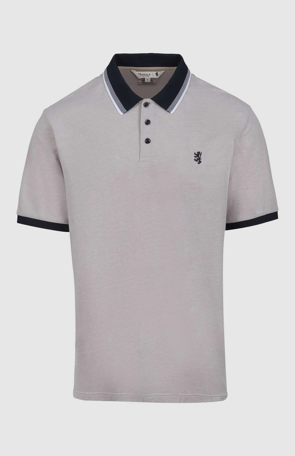 Charl Jacquard Collar Golfer in Stone