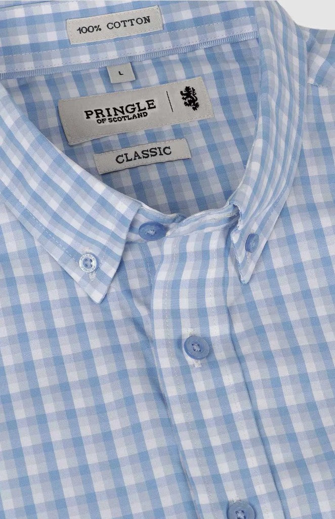 Jason Check Classic SS Shirt in Blue