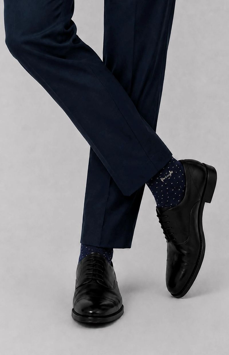 Luke Geometric Socks in Navy