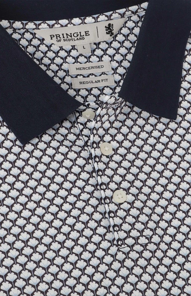 Luke Mercerised Printed Golfer in Blue