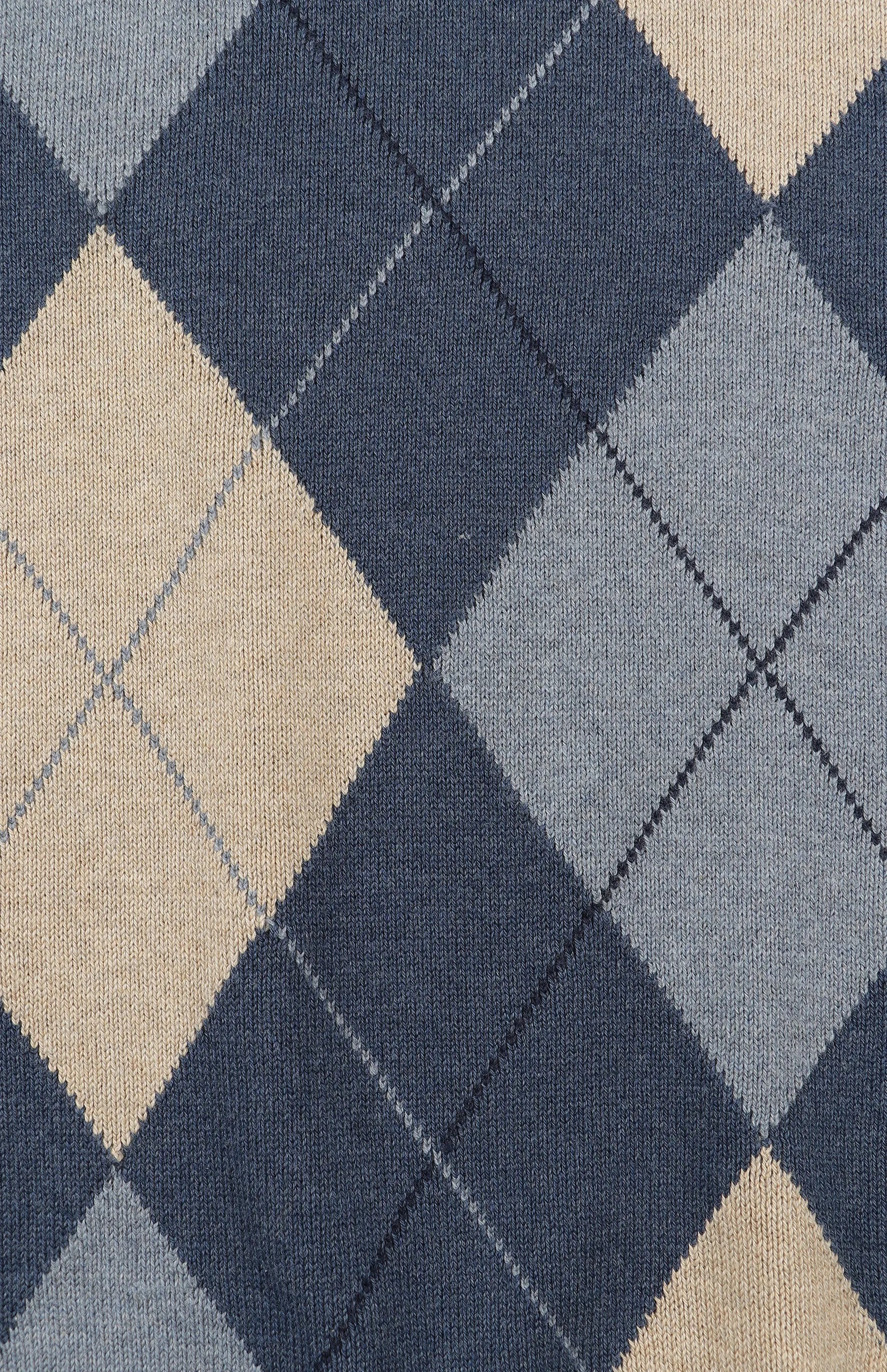 Paul Argyle Crew Knit in Blue