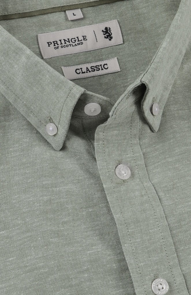 Riaan LS Classic Linen Shirt in Olive