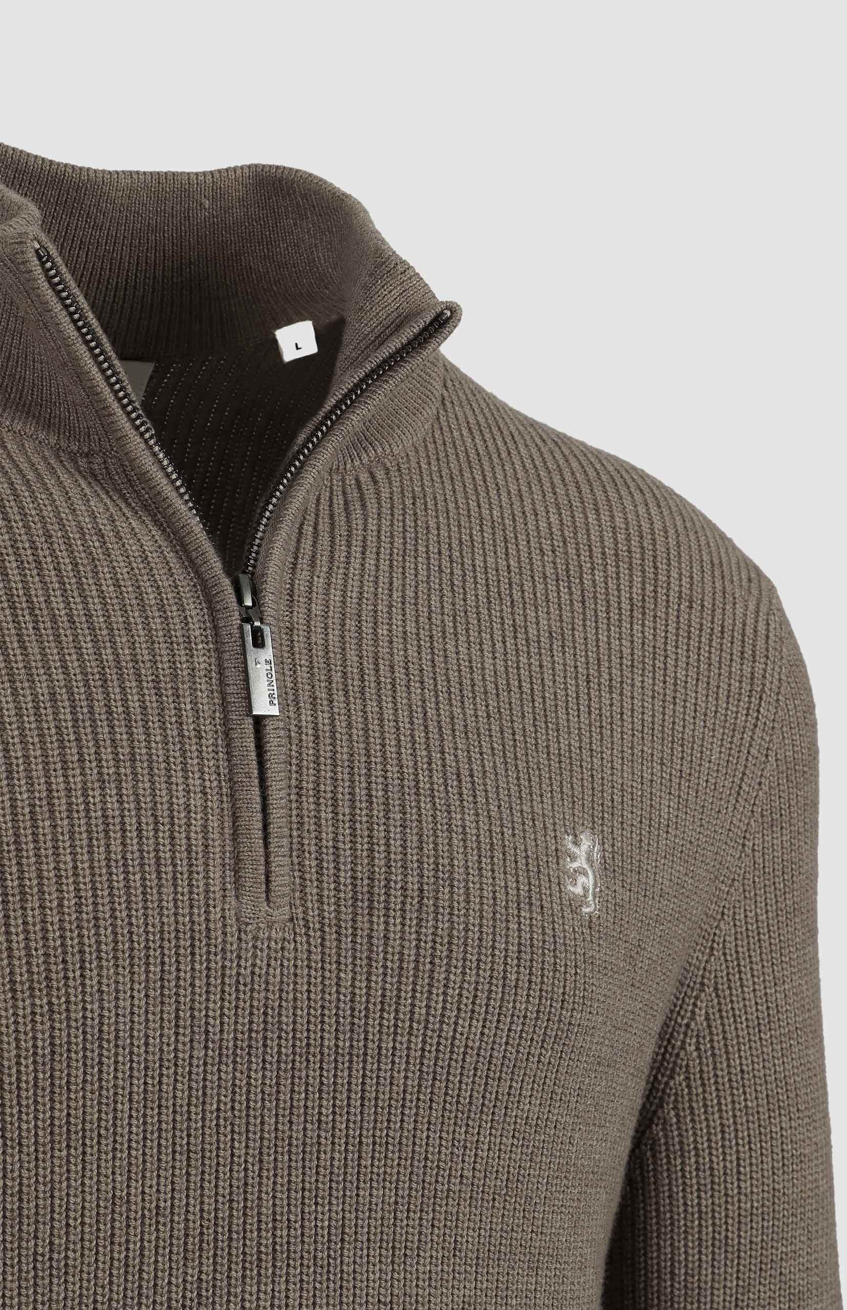 Albert 1/4 Zip Wool / Cotton Blend Knit