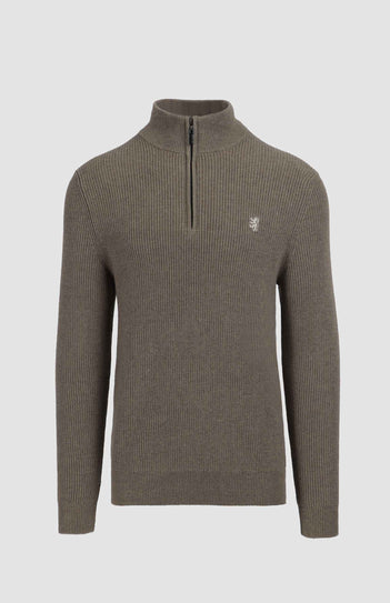 Albert 1/4 Zip Wool / Cotton Blend Knit