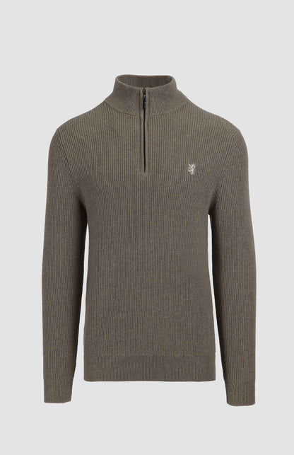 Albert 1/4 Zip Wool / Cotton Blend Knit