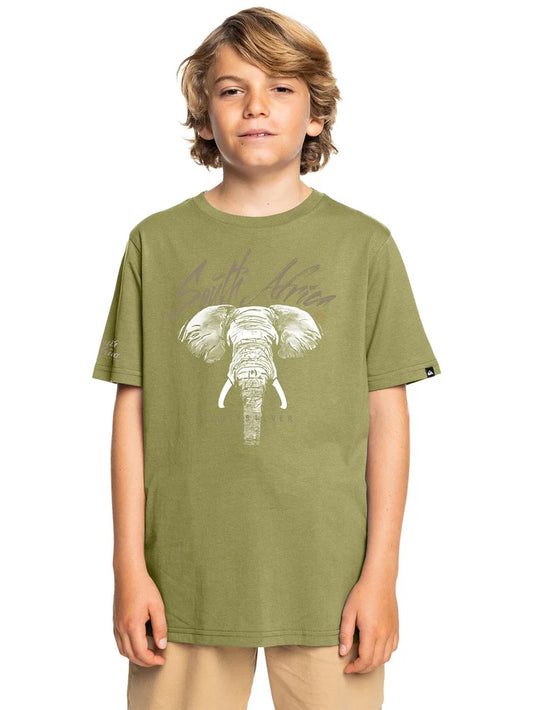 Youth Africa Ele SS Tee in Trekking Green