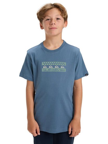 Youth EV Comp Check SS Tee in China Blue