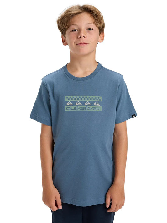 Youth EV Comp Check SS Tee in China Blue