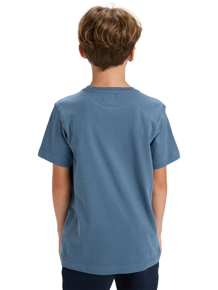 Youth EV Comp Check SS Tee in China Blue