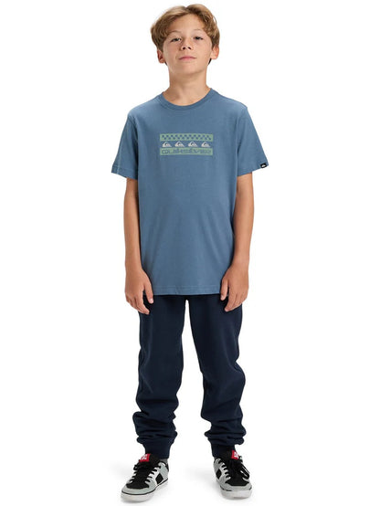 Youth EV Comp Check SS Tee in China Blue