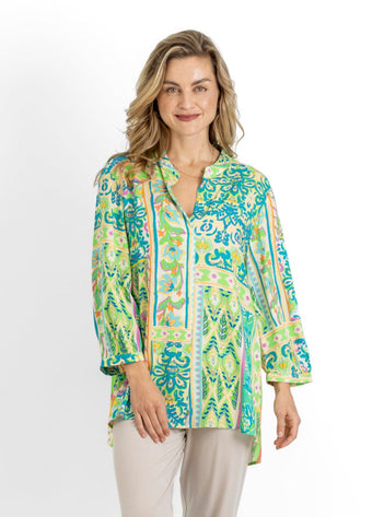 River Mandarin Collar Shirt in Jaipur Dreams