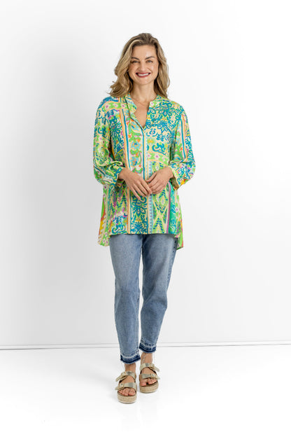 River Mandarin Collar Shirt in Jaipur Dreams