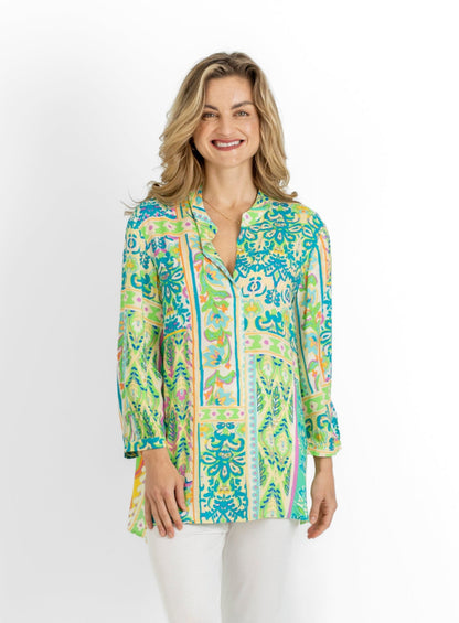 River Mandarin Collar Shirt in Jaipur Dreams