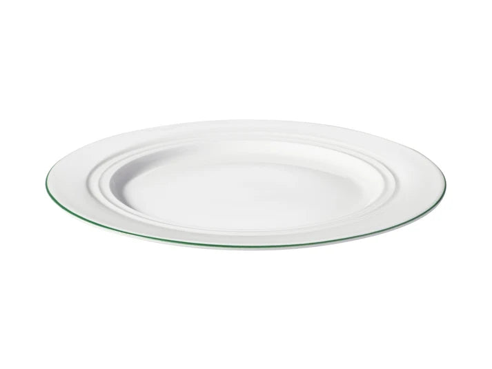 Basics Edge Rim Side Plate in White / Green / 19cm