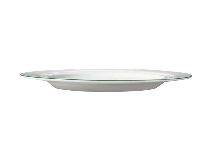 Basics Edge Rim Side Plate in White / Green / 19cm