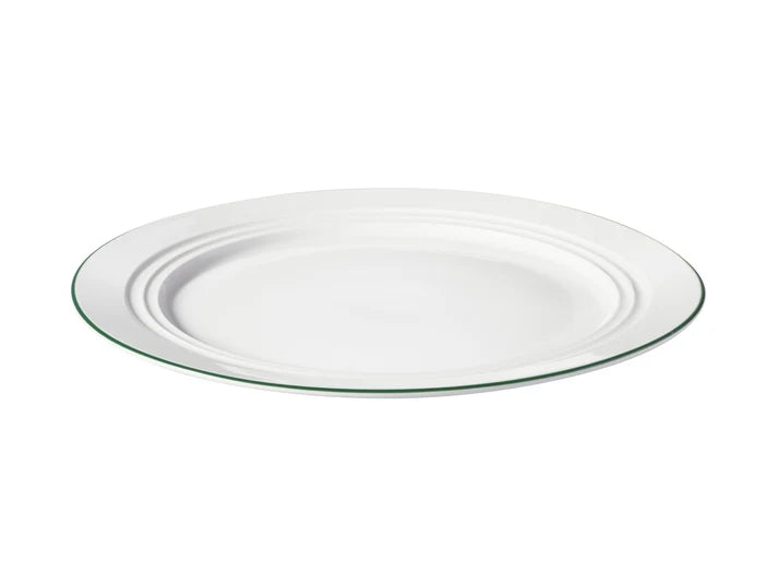 Basics Edge Rim Entree Plate in White / Green / 23cm