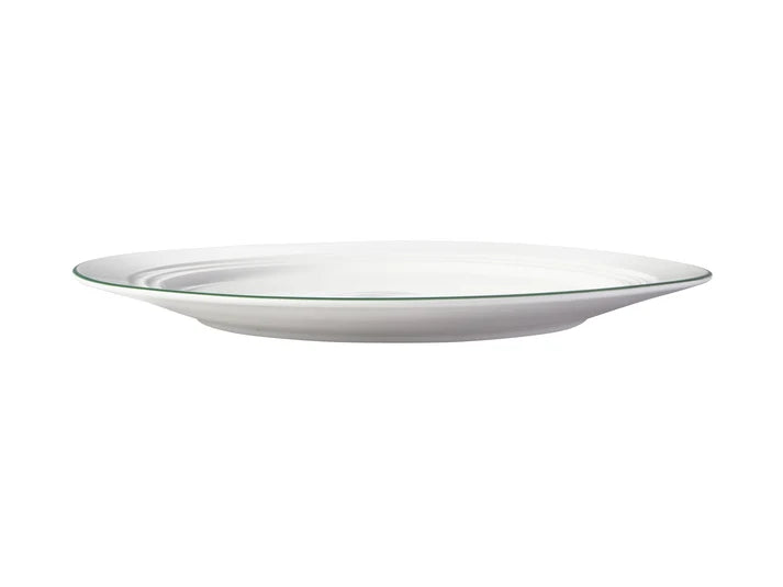 Basics Edge Rim Entree Plate in White / Green / 23cm
