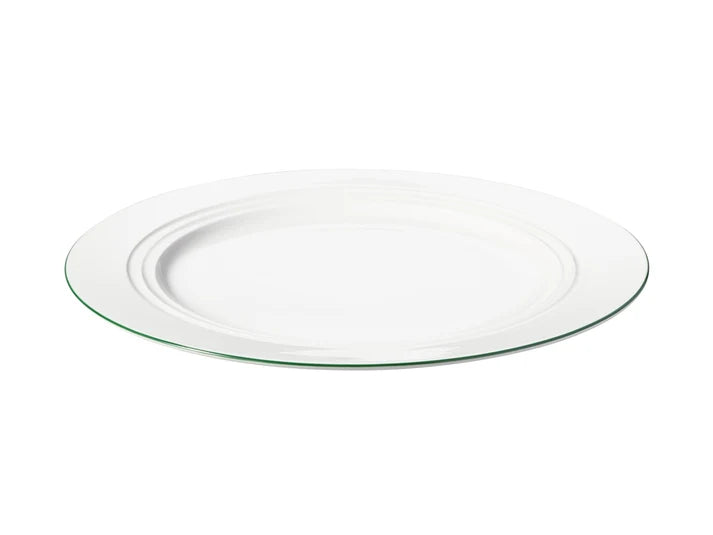 Basics Edge Rim Dinner Plate in White / Green / 27.5cm