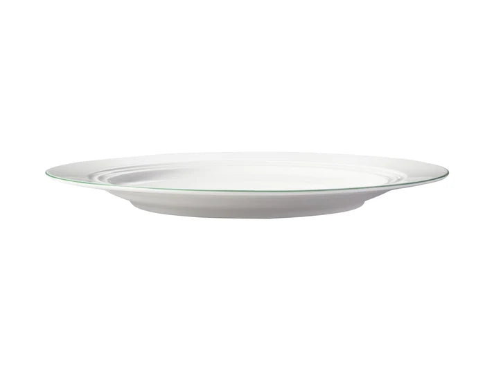 Basics Edge Rim Dinner Plate in White / Green / 27.5cm