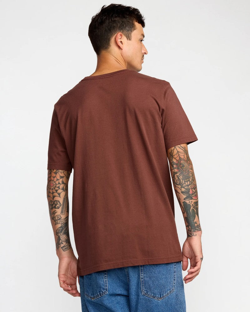 Topo XL Red Stitch SS Tee in Red Earth