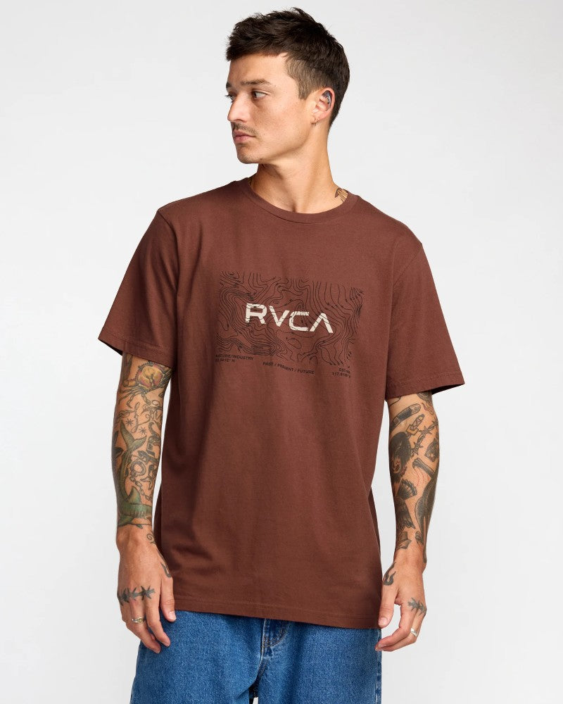 Topo XL Red Stitch SS Tee in Red Earth