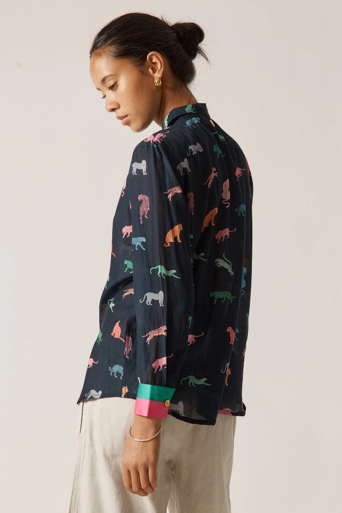 Funky Cats Shirt in Navy