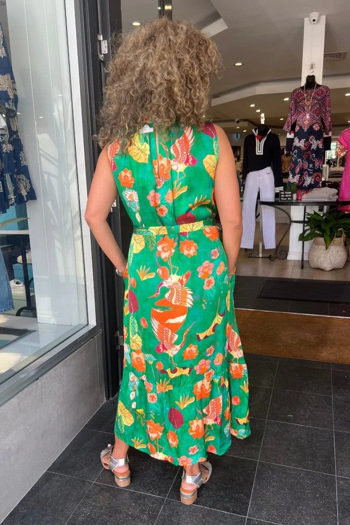 Laurasia Halter Dress in Emerald