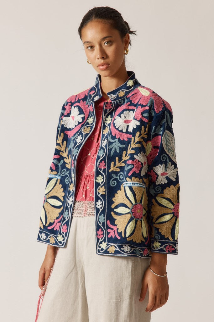 Woodstock Embroidered Jacket In Navy