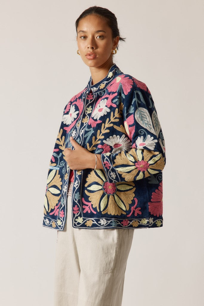 Woodstock Embroidered Jacket In Navy