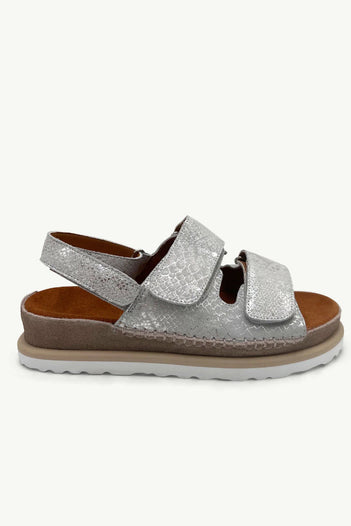 Rae Sandal in Silver Snake