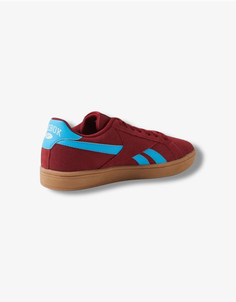 W Court Retro Sneaker in Red / Future Cyan / Chalk
