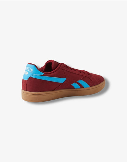 W Court Retro Sneaker in Red / Future Cyan / Chalk