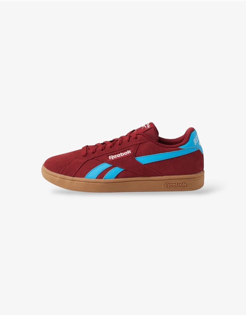 W Court Retro Sneaker in Red / Future Cyan / Chalk