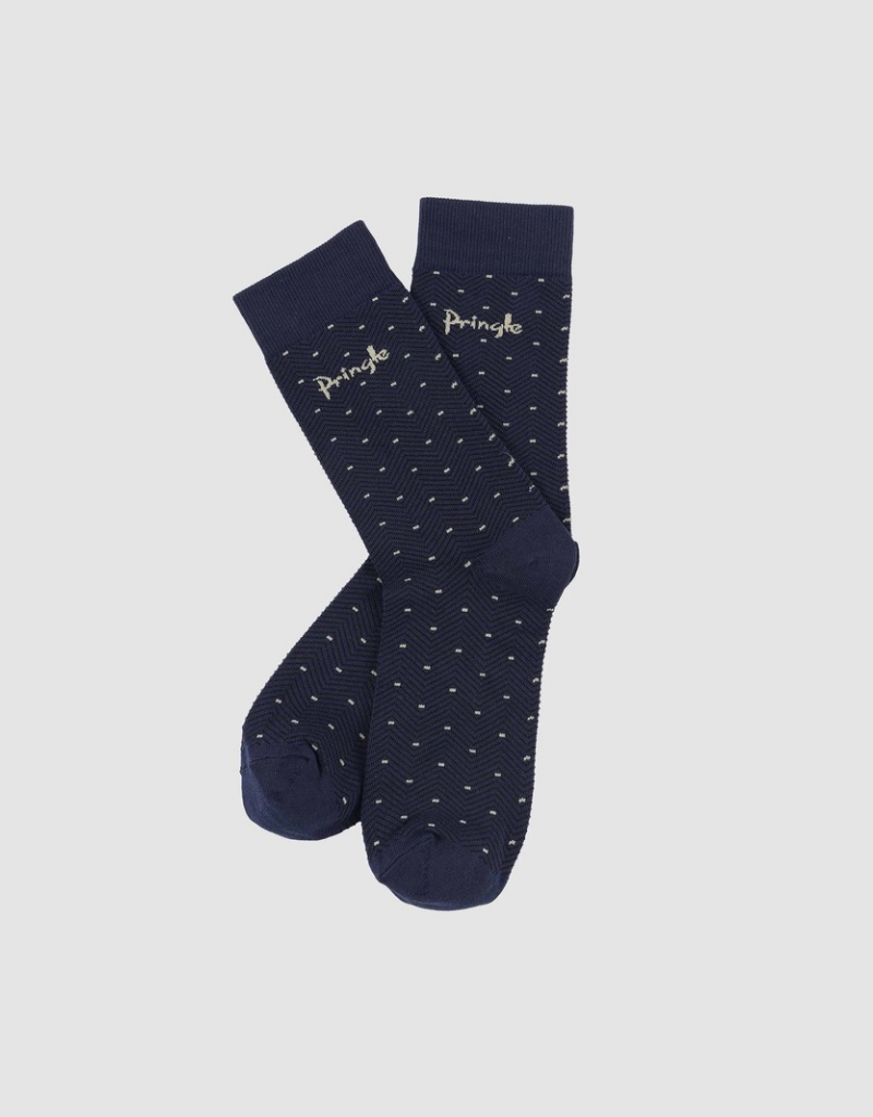Luke Geometric Socks in Navy