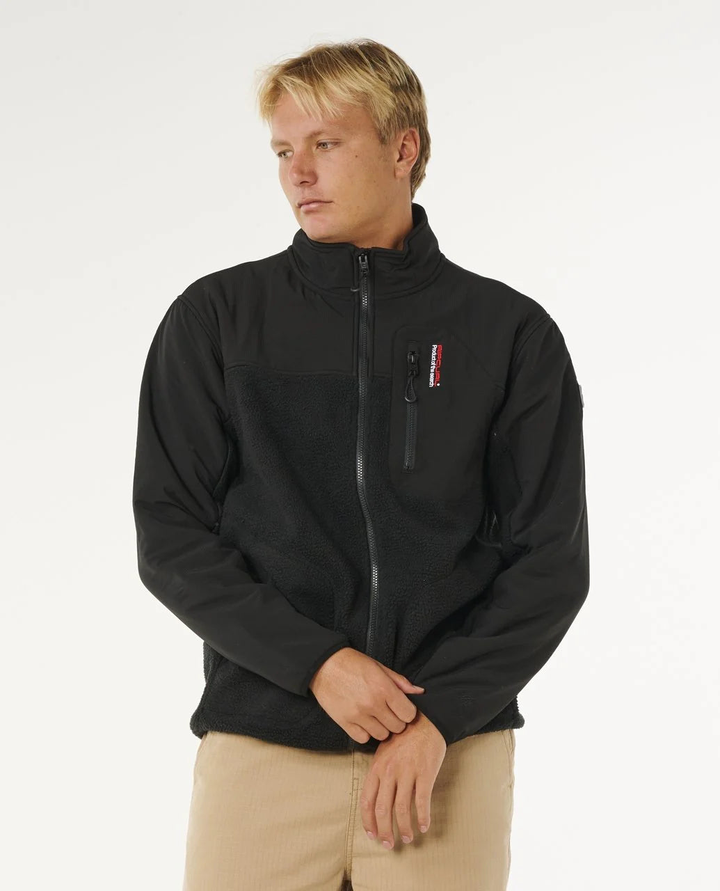Anti Series Search Zip Crew Jacket in Black
