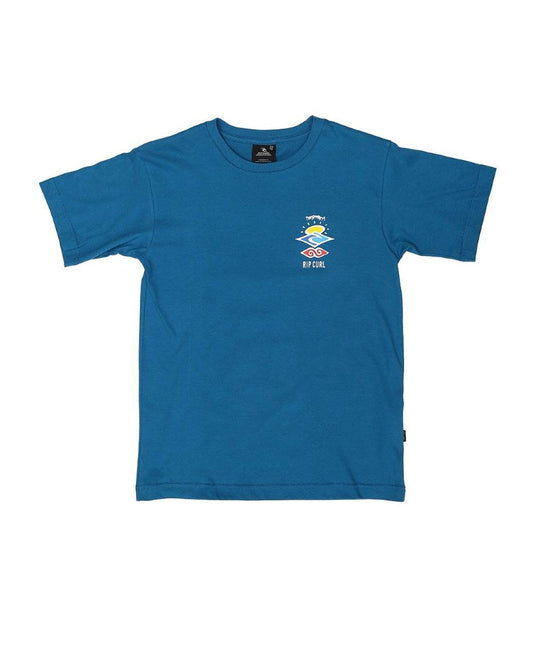 Boys Search Logo Tee in Turquoise