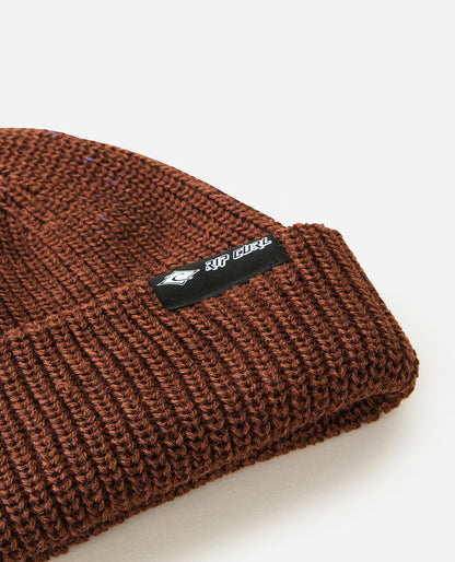 Fade Out Icon Shallow Beanie in Coffee