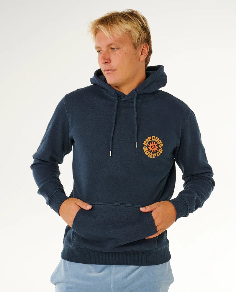 Pacific Rinse Fleece Hoodie in Dark Navy
