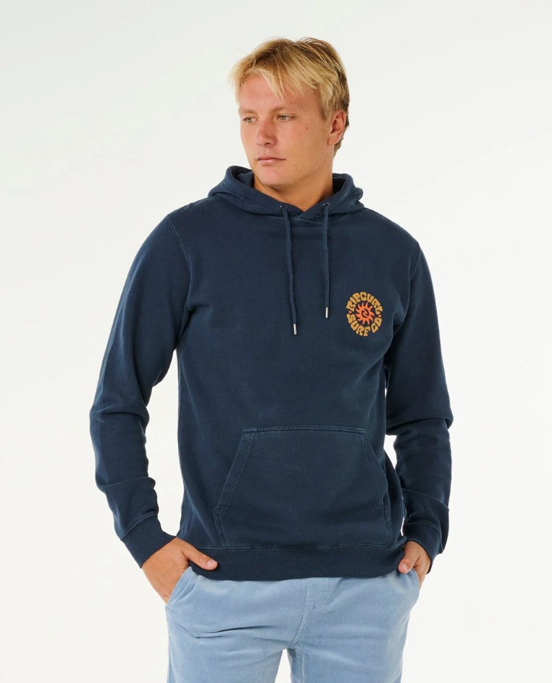 Pacific Rinse Fleece Hoodie in Dark Navy