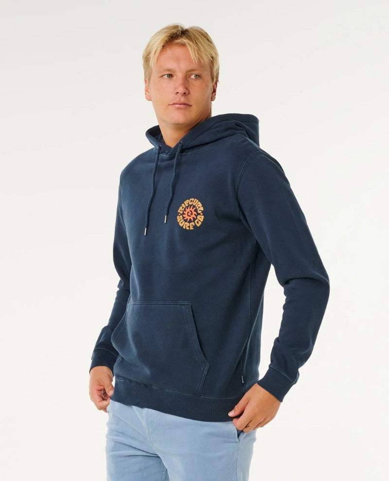 Pacific Rinse Fleece Hoodie in Dark Navy