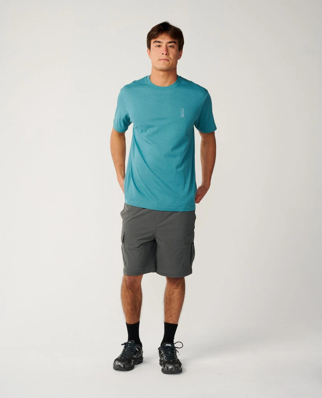 S-Series Vapor Cool Embroidered Tee in Dusty Jade