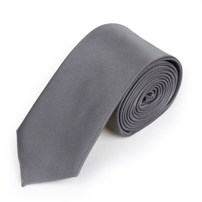 Classic Plain Tie in Charcoal Grey