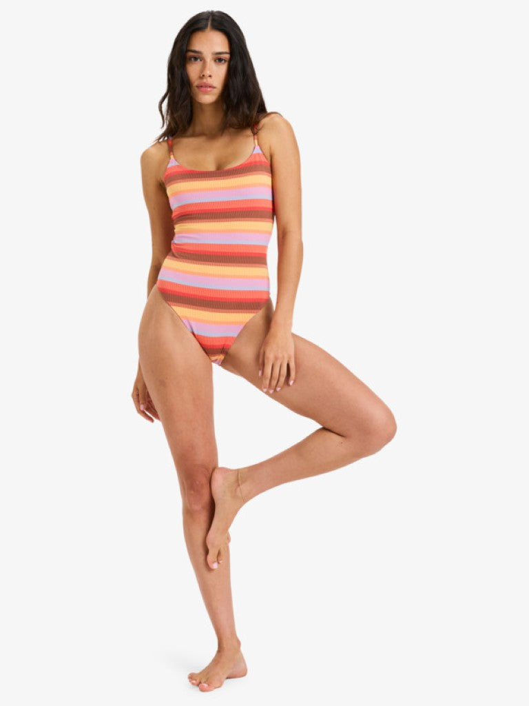 Sunset Stripe One Piece in Pink Cosmos