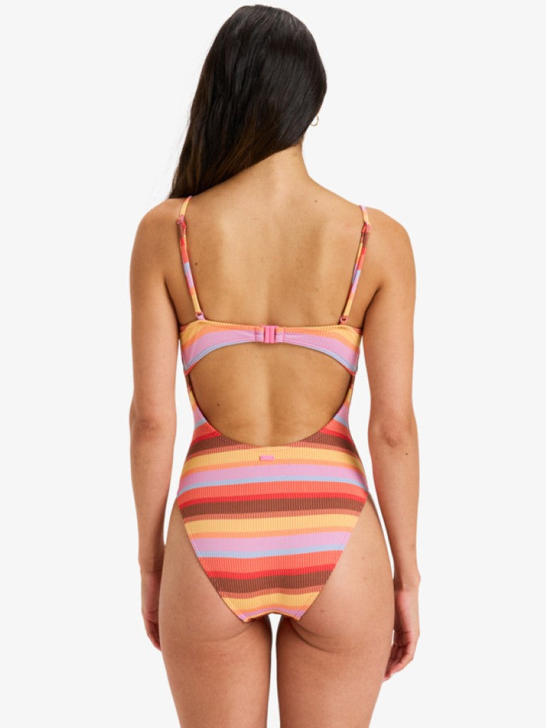 Sunset Stripe One Piece in Pink Cosmos