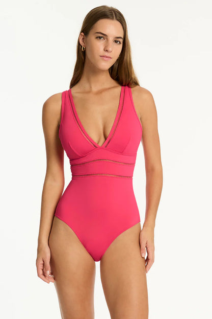 Eco Essentials Spliced One Piece in Roseberry