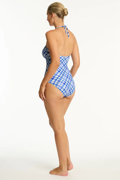 Somerset U Bar Bandeau One Piece in Denim Blue